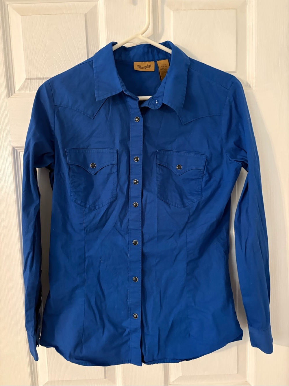 Wrangler Royal Blue Western Snap Shirt M - Picture 6 of 6